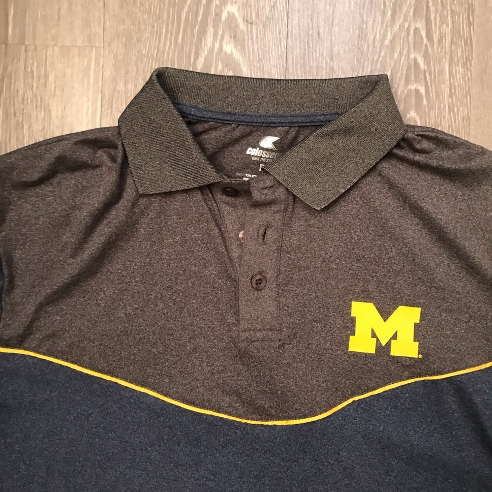 Michigan Wolverines UM‎ Colosseum Polo Shirt Men’s Size Large​ - Picture 2 of 4